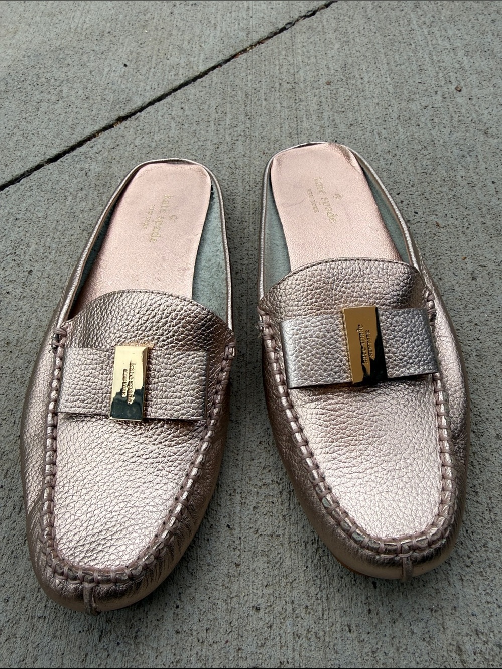 Kate Spade Bronze Slip-On Loafers